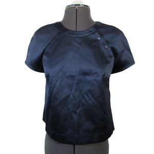 Zara Trafaluc cap sleeve open back crop blouse‎
